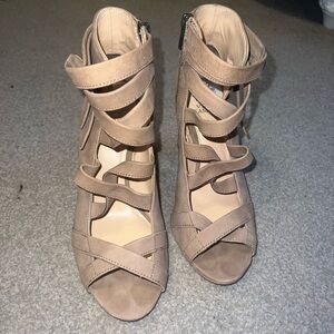 Stylish Tan Strappy Women's Heels